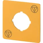 M22-XYK-ESS Żółta tabliczka 50 x 50 mm z symb. kontrolowanego stopu