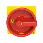 T0-3-15680/EA/SVB Rozłącznik główny, 3 bieg. + N + 1 NO + 1 NC, 20 A, funkcja awaryjnego zatrzymania, 90 °, blok. na kłódkę w pozycji Wył., montaż natablicowy, pokrętło czerwono-żółte z blokadą na kłódkę