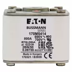 170M5414 Wkładka szybka, 800 A, AC 690 V, size 2, 61 x 77 x 51 mm, aR, IEC, UL, wskaźnik, flush end, M10