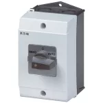 T3-3-8228/I2 Przełącznik nawrotny, Styki: 5, 32 A, tabliczka: 102, 45 °, z samopowrotem, w obudowie IP65, pokrętło czarne bez możliwości blokady