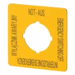 M22-XYK15 Szyld do przycisków bezpieczeństwa PL, GB, DE, I
