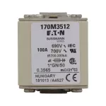 170M3512 Wkładka szybka, 100 A, AC 690 V, compact size 1, 45 x 59 x 51 mm, aR, IEC, UL