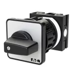 T0-1-8214/EZ Przełącznik zasilania, Styki: 2, 20 A, tabliczka: 201, 45 °, z samopowrotem, montaż natablicowy 22,3 mm, pokrętło czarne bez możliwości blokady