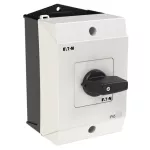 T0-1-15322/I1 Przełącznik ZAŁ., Styki: 2, samopowrót w pozycji 1, 20 A, tabliczka: I1, 45 °, z samopowrotem, w obudowie IP65, pokrętło czarne bez możliwości blokady