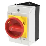 T0-1-102/I1/SVB Przełącznik Zał.-Wył., 2 bieg., 20 A, 90 °, w obudowie IP65, pokrętło czerwono-żółte z blokadą na kłódkę