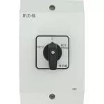 T3-4-8902/I2 Przełącznik zasilania, Styki: 8, 32 A, tabliczka: Netz-0-Notstrom, 45 °, bez samopowrotu, w obudowie IP65, pokrętło czarne bez możliwości blokady