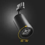 PAVA BASIC NA SZYNOPRZEWÓD 3F 20W CCT 230V 20-45ST IP20 RA80 84X136X185MM CZARNY