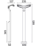 Oprawa ogrodowa ALARA LED SH Zigbee10W 450lm 2200K-3000K 665mm czujnik ruchu i zmierzchu IP44 230V antracyt / aluminium