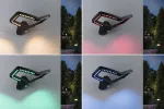 Oprawa elewacyjna ALARA LED RGBW+10W 450lm czujnik ruchu i zmierzchu IP44 230V antracyt / aluminium