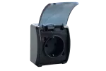 VG-1 Koala Gn. poj. 2P+Z SCHUKO n/t IP44 antracyt z klapką dymną 181-59
