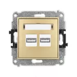 ICON Mechanizm ładowarki USB podwójnej 2xUSB A, 15,5W max., 5V, 3.1A złoty