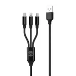 GSM106369 Forever kabel 3w1 USB - Lightning + USB-C + microUSB 1,2 m 2A czarny