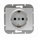 PT-17OH SCH Gniazdo wtyczkowe pojedyncze-ONYX- p/t 2p+Z 16A, 250V, z klapką Schuko srebro; srebro