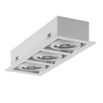 MARA P3Ch AR111 wpust stropowy max. 3x60W, G53, 12V, biały sygnałowy (mat struktura) RAL 9003
