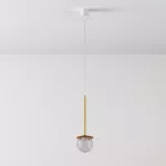 CLAR 250 fi100 wisząca LED 2,7W/298lm/3000K, 230V, przewód transparentny, kolor złota (gładki mat)