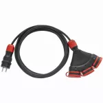 PS-X3/54/15M/3X1,5/H05RR-F Przedłużacz X3, przewód w oponie gumowej H05RR-F czarna 3x1,5mm2, IP 54, wtyczka i gniazdo w kolorze czarno-czerwonym, przewód kolor czarny