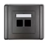 FLEXI Gniazdo multimedialne podwójne bez modułu (standard Keystone) grafitowy