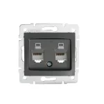 DOMO 01-1410-041 gr Gniazdo komputerowe podwójne niezależne (2xck)