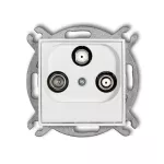 MINI Mechanizm gniazda abonenckiego 2 wyjścia SAT + TV biały