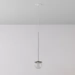CLAR 400 fi100 wisząca wpust LED 2,7W/298lm/3000K, 230V, przewód transparentny, kolor srebra (gładki mat)