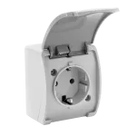 VG-1 Koala Gn. poj. 2P+Z SCHUKO n/t IP44 popiel z klapką grafit
