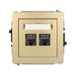 DECO Mechanizm gniazda komputerowego podwójnego 2xRJ45, kat. 8, ekranowany, 8-stykowy złoty