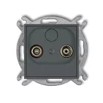 ICON Mechanizm gniazda abonenckiego RTV przelotowego 12dB grafitowy mat