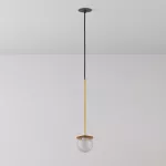CLAR 350 fi100 wisząca wpust LED 2,7W/298lm/3000K, 230V, przewód czarny guma, kolor złota (gładki mat)