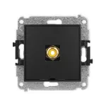 MINI Mechanizm gniazda pojedynczego RCA, bez pola opisowego (typu cinch - żółty, pozłacany) 12MGRCABO-1