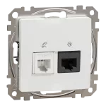 Gniazdo komputerowo-telefoniczne (RJ45 kat.5e UTP + RJ11), Sedna Design & Elements, białe