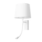 Wall fixture JANET LED E27 18.4W LED warm-white 3000K ON-OFF White 184 DE-0115-BLA