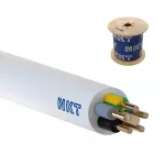 YDYżo 450/750 5x1,5 biały Kabel elektroenergetyczny, instalacyjny, wielożyłowy z izolacją PVC
