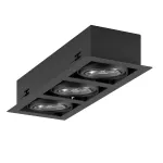 MARA P3Ch AR111 wpust stropowy max. 3x60W, G53, 12V, czarny głęboki (mat struktura) RAL 9005