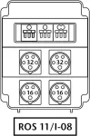 Rozdzielnica 2*32A 5p,2*16A 5p,zabezp.3F-32A,2*3F-16A