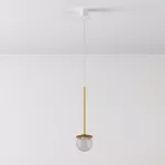 CLAR 300 fi100 wisząca LED 2,7W/298lm/3000K, 230V, przewód transparentny, kolor złota (gładki mat)