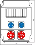 Rozdzielnica 2*32A 5p,2*250V,okienko
