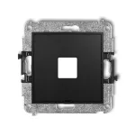 MINI Mechanizm gniazda multimedialnego pojedynczego bez modułu, bez pola opisowego (standard Keystone) czarny mat