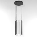 NER PANEL ZBH7 wisząca max. 7x2,5W, G9, 230V, przewód czarny, szary grafitowy (mat) RAL 7024