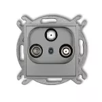 ICON Mechanizm gniazda abonenckiego 2 wyjścia SAT + TV srebrny metalik