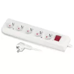 PS-570WS/1,5/3,0 Przedłużacz z pięciokrotnym gniazdem z wyłącznikiem; 5x2p+Z, 3x1,5; 16A; 3m; biały