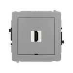 DECO Mechanizm gniazda pojedynczego HDMI 2.0, 4K, bez pola opisowego szary mat