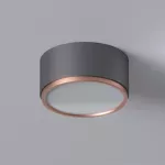 KAPS A1/10 stropowy LED 10W/1000lm/3000K, 230V, kolor miedzi (gładki mat), czarny głęboki (mat struktura) RAL 9005