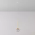 CLAR 250 fi100 wisząca wpust LED 2,7W/298lm/3000K, 230V, przewód transparentny, kolor złota (gładki mat)