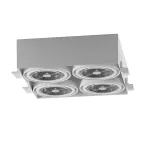 MARA PB4Dh AR111 wpust stropowy bezramkowy, max. 4x20W, G53, 12V, biały sygnałowy (mat struktura) RAL 9003
