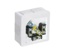 VP-02 Puszka n/t 86x86x40mm IP55 6-wl klik dł.gum. z zac. biała