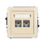 DECO Mechanizm gniazda komputerowego podwójnego 2xRJ45, kat. 6, ekranowany, 8-stykowy beżowy