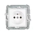 ICON Mechanizm gniazda pojedynczego z uziemieniem 2P+Z (bez przesłon torów prądowych) biały mat