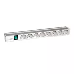Panel UTE, typ B, 19"x44, 8 gniazd, prof. aluminium 35°, 1U, LED, 230 VAC