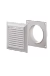 kratka wentylacyjna 180x180 mm z siatką i kołnierzem okrągłym fi 125 mm, biała EL180AK