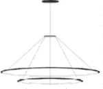 Pendant Circular Inward Double Rings (ø1200 ø900) LED 124W LED warm-white 2700K 0-10V Black 6239lm CD4M-00V9AZRU05